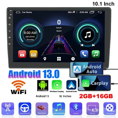 10.1  Double 2Din Car Stereo Radio Android 13 Touch Screen GPS Navi WiFi Carplay • $76.99