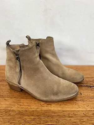 💥 COUNTRY ROAD Brown Suede Leather Ankle Calf Chelsea Boots Booties 37 6 • $34.99