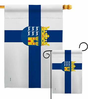 Province Of Finland Oulun Läänin Vaakuna Garden Flag Yard House Banner • $15.95