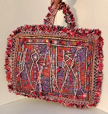 Banjara Handmade Kuchi Ethnic Embroidery Tribal Mirror Boho Vintage Hand Bag • $59.99