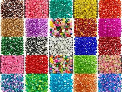 Round Crackle Glass Beads - Single Colours / Two-tone Sizes 4mm 6mm 8mm 10mm • £2.45
