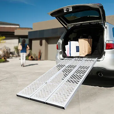 Folding Aluminum Loading Ramp 1500LBS Trailer Ramp For Motorcycle ATV UTV Trucks • $218.25