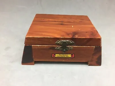 Souvenir Cedar Wood Box Big Spring Van Buren Missouri 5x3x2  Keepsake Trinket • $14.69