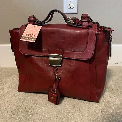 New Melie Bianco Women's Handbag Large Red Desiree Burgundy Vegan Leather *Read* • $59.99