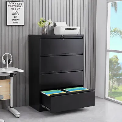 $229.98 • Buy 2/3/4 Drawers Metal File Lateral Cabinet Lockable Home Office Storage Cabinet 