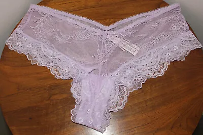 Victoria's Secret Dream Angels Cheeky Embroidered Floral Lace Lavender Size Xl • $18.99