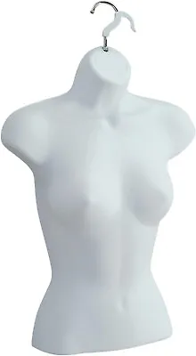 Molded Woman's Shirt Torso Form Fits 5 To 10 Hanging Female Mannequin White • $25.99