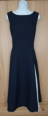 £7.50 • Buy Navy White Panel Work Office Fit&Flare Midi Dress Fit 16 D150