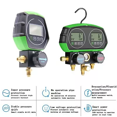 $169.19 • Buy Digital Gauge Manifold HVAC Leak Vacuum Pressure Temp Tester USA