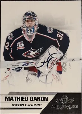 2011 Panini Mathieu Garon All Goalies Blue Jackets #22 Hockey Card • $1.89
