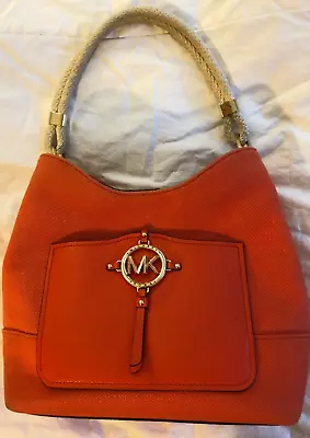 Michael Kors Canvas And Leather Orange Handbag • $35