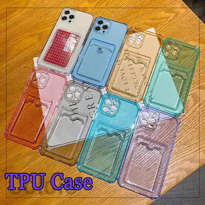 Wallet Card Slot Holder Clear Case For IPhone 15 14 13 12 11 Pro Max XR XS 8 7 • $7.99