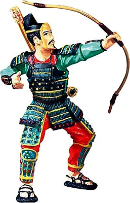 Plastoy Samurai With Bow - Painted 90mm Soft Plastic Figure - Dealer Stock • $18