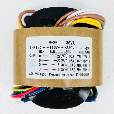 115V/230V 35W R-Core Transformer For Tube Amplifier Preamps 220V+220V 6.3V+6.3V • $35.25