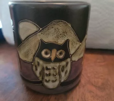 Mara Art Pottery Stoneware Owl Mountain Landscape Coffee Mug Artist Signed • $14