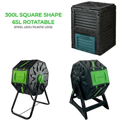300L/65L Composter Bin Organic Eco Waste Compost Converter Garden Bin Rotatable • £23.85