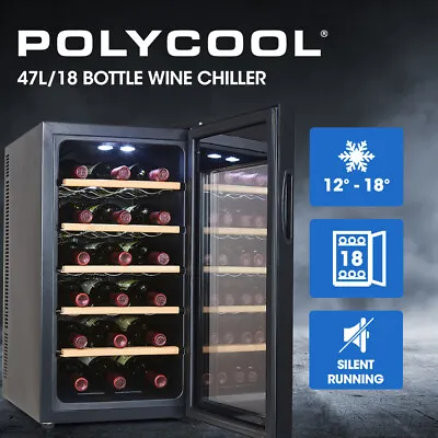 $279 • Buy 【EXTRA10%OFF】POLYCOOL 18 Bottle Wine Bar Fridge Cooler Countertop Beer Small