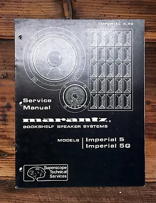 Marantz Imperial 5 / 5G Speaker  Service Manual *Original* • $19.97