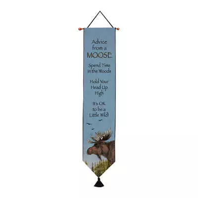Advice From A Moose-9X41 Woven Tapestry Bell Pull • $26.98