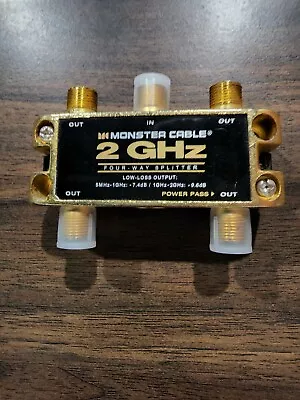 Monster Cable TGHZ-4RF MKII 4-Way RF Splitter 2 Gigahertz Low-Loss RF - Gold  • $5.99