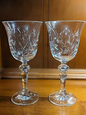 $12.40 • Buy Vintage Bohemia Crystal Sherry/Wine Glasses, Set Of 2
