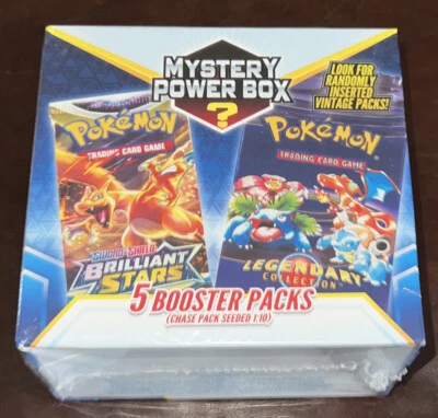 $49 • Buy POKÉMON MYSTERY POWER BOX 5 BoosterPacksCHASE Pack 1:10 NEW Sealed FREE SHIPPING