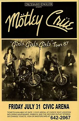 Motley Crue Framed Concert Poster Civic Arena • $21.99