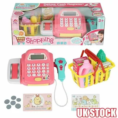 £12.22 • Buy  Kids Cash Register Till Supermarket Toy Gift Set Child Girl Role Play Shop Pink