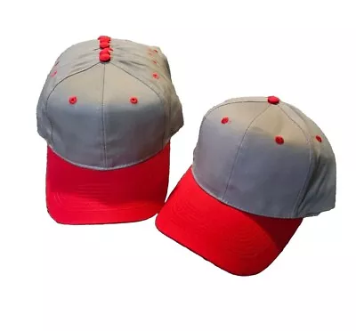 Vintage Lot Of Ten Otto Cap Snapback Hat Blank Deadstock Gray & Red  • $59.99