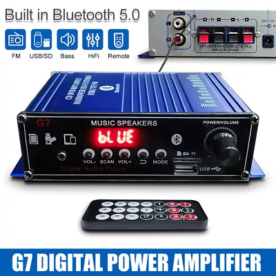 400W 2 Channel Bluetooth Mini HIFI Power Amplifier Audio Stereo Amp Home Car FM • $32.39