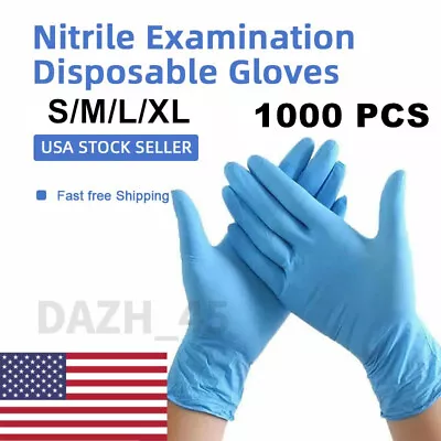 1000Pcs Blue Nitrile Exam Gloves 4 Mil Latex/Powder Free-For Househode&Food Safe • $29.99
