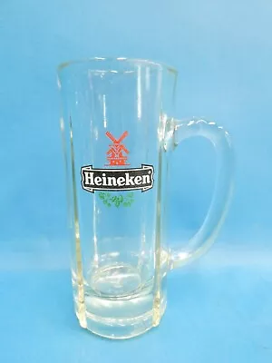 Vintage Used Heavy Glass Heineken Beer Mug Barware Tumbler With Handle • $19.20