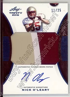 Nick Oleary Rc Rookie Draft Auto Jersey Patch Fsu Seminoles Noles College #/25 • $16.39