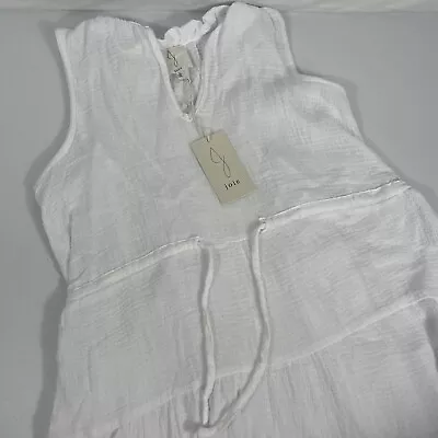 Joie Dress Women's Size Large Gauze White Strap Collared • $13.60