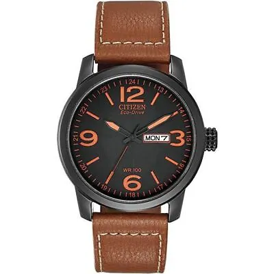 Citizen Eco-Drive Black Dial Brown Leather Strap Men's Watch BM8475-26E • $150