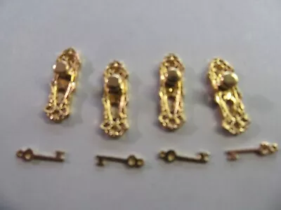 DOLLHOUSE-MINIATURE DOOR KNOBS W KEYS Gold Tone 1:12 • $15