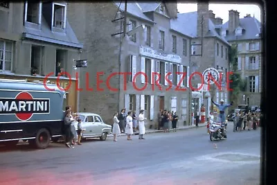 35mm Slide 1956 Avranches Tour De France Crowds Martini Truck Kodachrome Red • £12