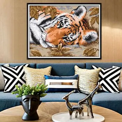 £9.98 • Buy Stamped Tiger Embroidery Counted Cross Stitch Kit For Children Kids