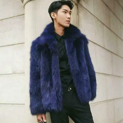 Men‘s Faux Fur Coats Thicken Overcoats Loose Parkas Warm Casual Outwears Jackets • $79.11