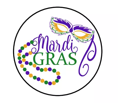 Mardi Gras Mask Beads Sticker Label Envelope Seal Scrapbooking • $2.20