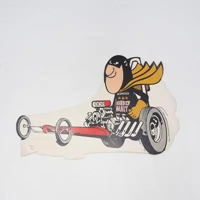 BUD MAN Budweiser Beer Race Car Mighty Malt Special Sticker Decal Cape 1970's • $9.99