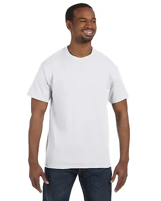 Hanes Mens 100% Cotton Authentic-T T-Shirt Crew Neck T Shirt - 5250T S-2XL • $7.75