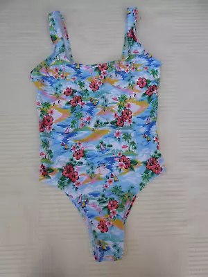 50's Hawiian/flamingo Scene Lined Front Swimming Costume Size 8 • £1.99