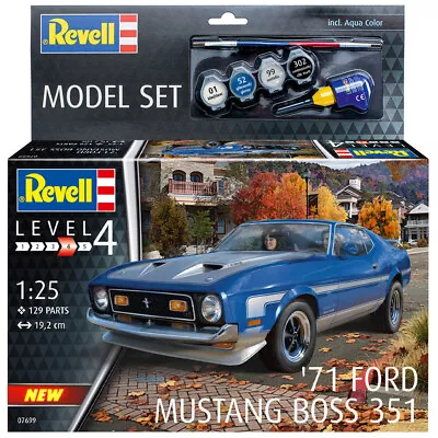 Revell 1/25 Model Car Kit Ford Mustang Boss 351 Set 67699 • £38.10