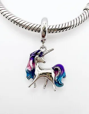 💖 Magic Unicorn Dangle Charm Mythical Animal Genuine 925 Sterling Silver 💖 • £18.95