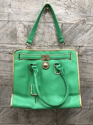 Michael Kors Hamilton Large Tote Handbag Palm Green Lock & Key • $64.99
