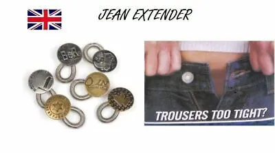 £1.79 • Buy Unisex Jeans Pants Instant Fix Jeans Expanders Waist Extender Metal Button
