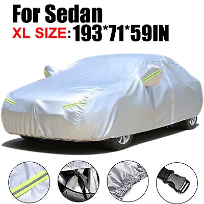 XL Full Car Cover Outdoor Waterproof Sun Snow Rain UV Heat Dust Resistant N2N9 • $22.59