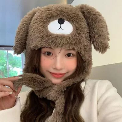 Cute Plush Bear Ears Hat Warm Woolen Bucket Hat Ear Protection Hat  Women • $21.35