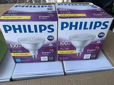 (2 PACK) Philips LED 100W 17W Bright White Indoor Par38 Spotlight Light Bulb • $22.99